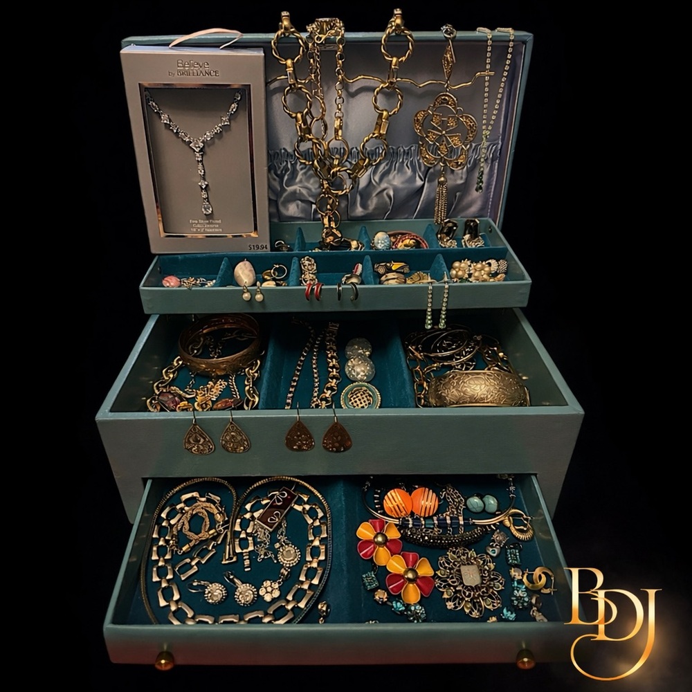 BDJ DISCOVERY JEWELRY LOT | 1 lb mixed metals | wearable repair craft estate 2x